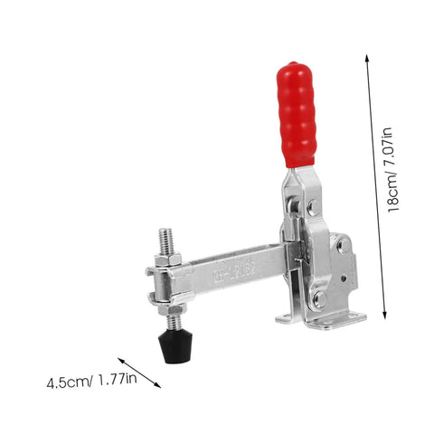 Two Pack Welding Toggle Clamps Fixed Clamp For Woodworking Jigs And Holding Fixtures, Portable And Durable Countertop Welding Accessory With Robust Iron Construction For Heavy Duty Use In Busy Shops, side view.
