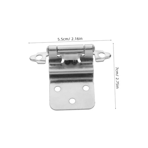 Super Smooth Self Closing Inset Cabinet Hinges Set 8 Pcs With High Load Capacity For Kitchen And Bathroom Precision Engineering For Easy Install And Quiet Auto Closure By Unomor Ready To Install metal hinge front view with dimensions labeled