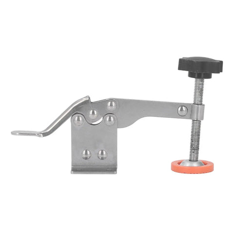 Side view of Stainless Steel Toggle Clamp With Antislip Rubber Tips Arrow Storage Case Hold Down Clamps For 35mm Hinges Woodworking Jigs Fixtures