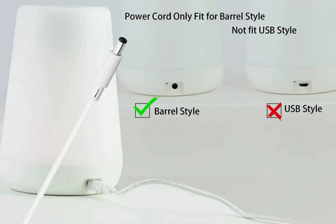 Replacement Power Cord For Rest Sound Machine Night Light 5V 1A Barrel Plug 5ft White AC Adapter Cable UL Listed plugged in