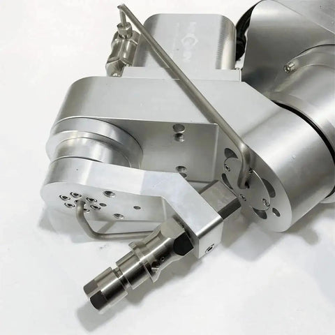 Upgrade Your Waterjet Cutting Head For Marble And Granite With 0 To 70 Degree Large Angle Cutting 3AIXS And 4AIXS Upgrade Solution Lightweight Aluminum Alloy Construction Durable High Precision Performance WEIHONG Waterjet Head close-up top view