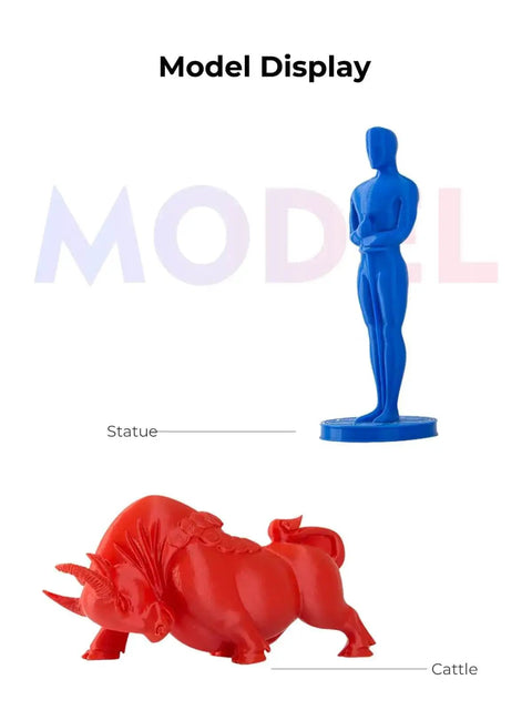 3D printed blue figure and red bull made from 1.75mm PETG Filament 1Kg Glossy Black For 3D Printers Odorless Non Toxic Low Shrinkage