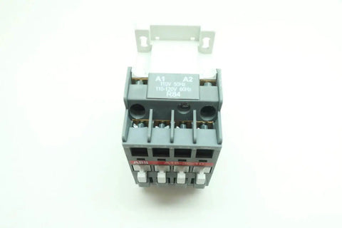 Top view of Single AC contactor A16-30-10-84, 110-120 V AC coil, showing connectors and label, for industrial motor control.