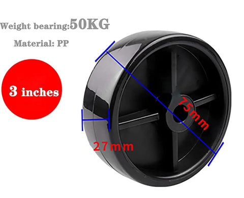3-inch universal patio heater wheel, PP plastic construction, weight capacity 50KG for easy movement and installation