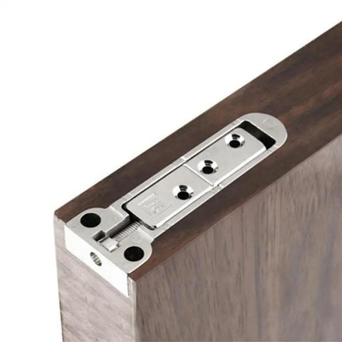 Two Pack Adjustable Rotatable Hidden Door Hinges For Wood Secret Doors Heavy Duty Zinc Alloy Silver Finish Concealed 3D Adjustable Door Hardware