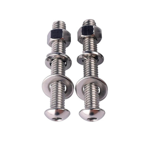 10 Set 1/4-20 By 2 Inch Button Head Socket Cap Screws With Nuts Flat Washers And Lock Washers, 304 Stainless Steel 18-8 Fully Threaded, Silver Hardware Kit