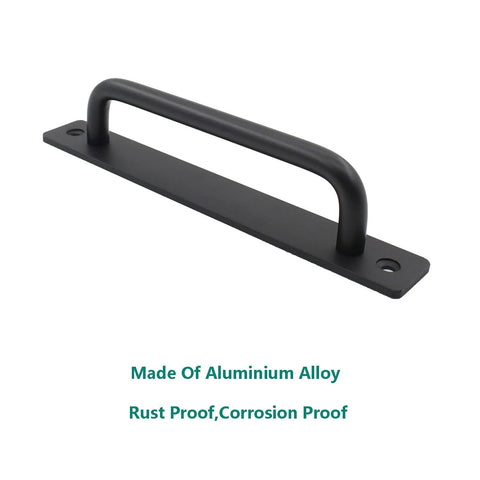 Two Pack Rustic Barn Door Handles, 7 Inch Aluminum Alloy Modern Sliding Door Pulls, black finish, with mounting screws included