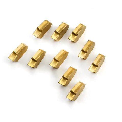 GTN-4 (QC1404) Multilayer Coated Carbide Grooving Inserts for Lathe Cut Off Tool, 0.160 Inch Width, set of 10