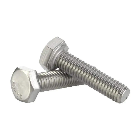 Stainless Steel Hex Head Bolt 1/4-20 X 1 Fully Threaded With 18-8 304 Stainless Plain Finish 25 Pack for various applications