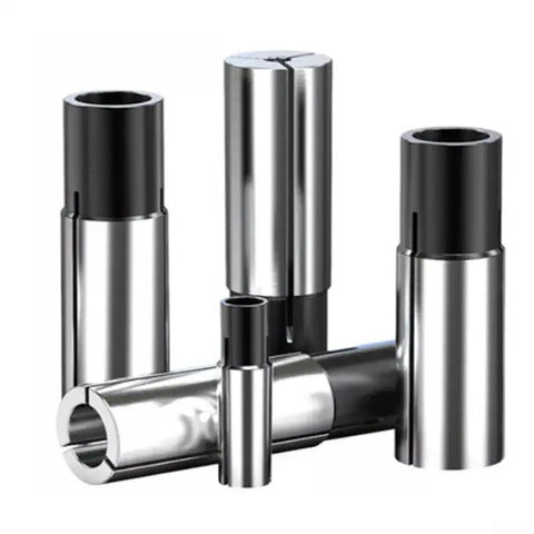 Collet adapter set for CNC router; 65Mn steel shank converter from 6.35mm to 4mm, chrome finish