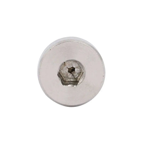 Front view of 10 Pcs 304 Stainless Steel Hex Socket Shoulder Bolts With 8mm Shoulder Diameter And 5mm Shoulder Length M6 Fully Threaded Hex Drive