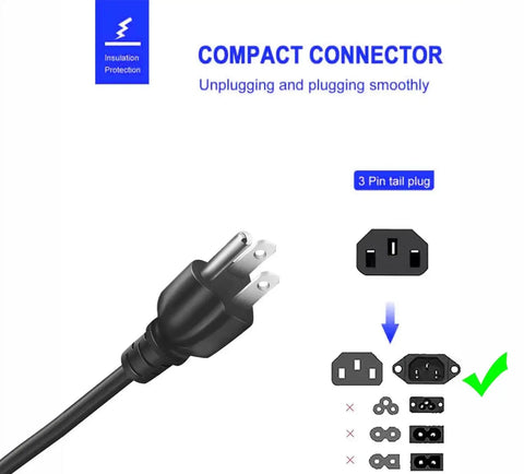 3 Prong Replacement Power Cord For Electric Pressure Cooker And Kitchen Appliances Like Rice Cooker Microwave Soy Milk Maker And More