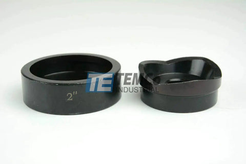 Beefy 2 Inch Conduit Punch And Die Set For Hydraulic Knockout Driver 3/4 16 Thread, heavy duty tool, black oxide finish