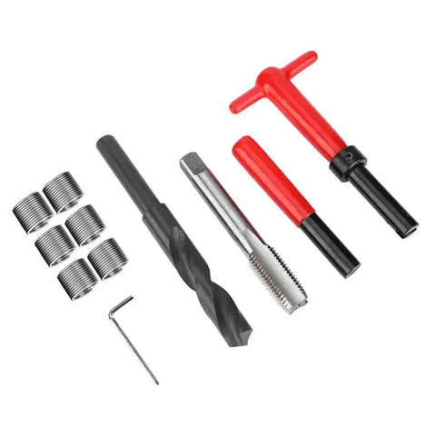 11 Piece M16x2 Thread Repair Kit Set With Stainless Steel Twisted Drill Tap Hex Wrench Threaded Inserts Breaker Tool And Hex Wrench