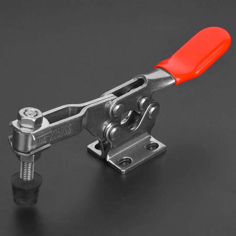 304 Stainless Steel Toggle Clamp, Beast Mode Heavy Duty 280Kg Clamping Force For Welding Fixtures And Woodworking Jigs, Quick Release Horizontal Clamp With 4 Hole Base And Rubber Pad, Rust Resistant, Built For Real World Shops on black background