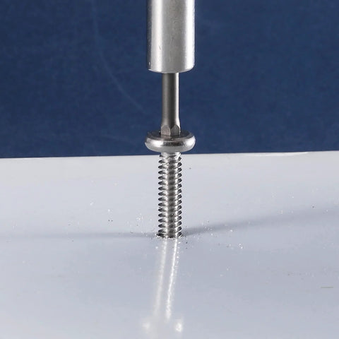 12 By 1 Inch Stainless Steel Flat Head Socket Cap Screw being installed into a surface with Allen hex drive, 100 Pack, rust resistant.