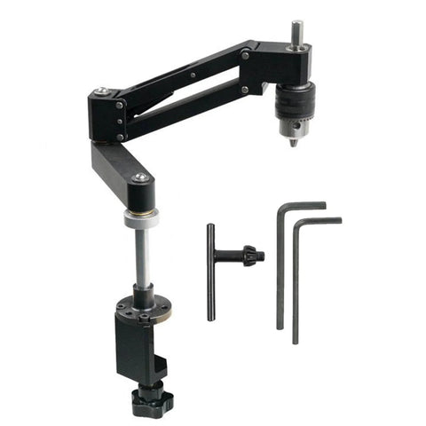 Tapping Cantilever Bracket with CNC Aluminum Alloy Robotic Arm 130mm Stroke, Adjustable Support Rod, Detachable Clamp for Pipe Tapping