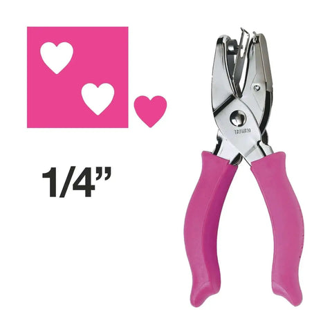 Heart Shape Craft Hole Punch Handheld Paper Punch One Quarter Inch With Cushioned Grip For Scrapbooking, Greeting Cards, And Arts Projects