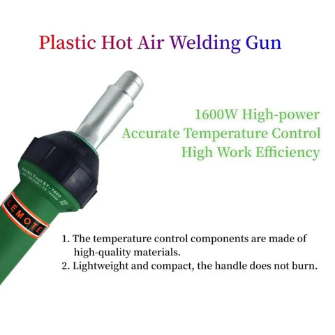 Close-up of Beast 1600W 110V Hot Air Gun Welding Torch For Plastic Welding and Roofing, showing nozzle and handle.