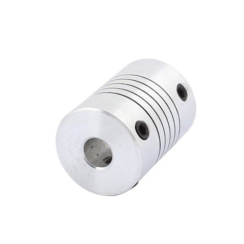 Aluminum shaft coupling, 6mm to 6mm, 25mm long, 18mm diameter, for stepper motors, 3D printers and CNC machines