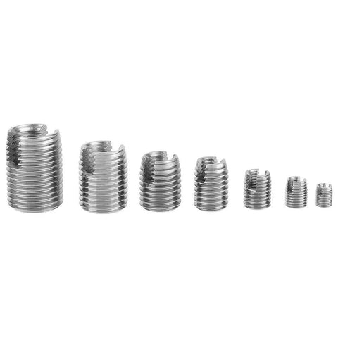 50 Pcs Quick Thread Inserts With Storage Case M3 Self Tapping Thread Inserts Stainless Steel Inner Thread Reinforcement Set For Durable Repairs In Wood Plastic And Metal No Pre Tap Needed Easy To Install Variety of Sizes