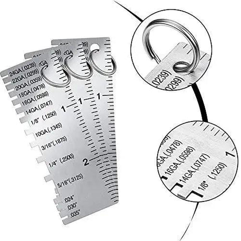 Versatile Metal Thickness Gauge For Welding And Sheet Metal, Stainless Steel One Sided Plated Size Inspection Tool with measurements