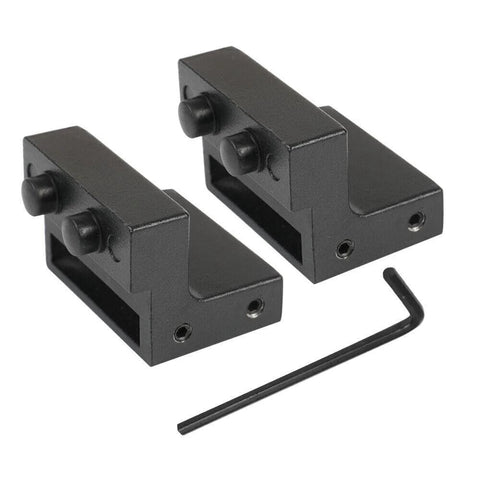 Black metal brackets with hex key for Heavy Duty Bypass Barn Door Hardware Kit For Cabinets And Closets, Two Foot Track System