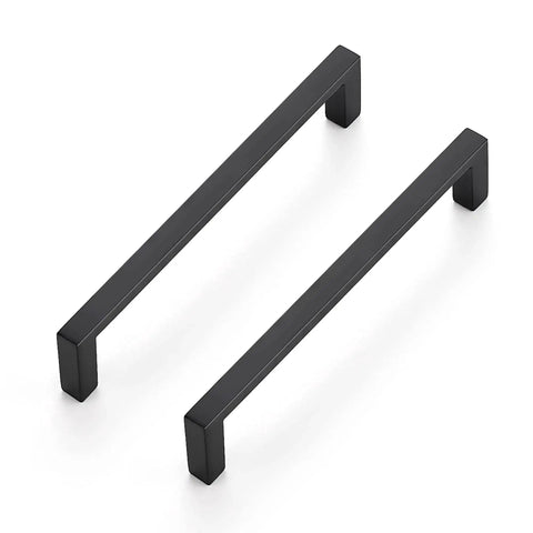 30 Pack Matte Black Cabinet Pulls With Five Inch Center To Center Holes Slim Square Kitchen Handles