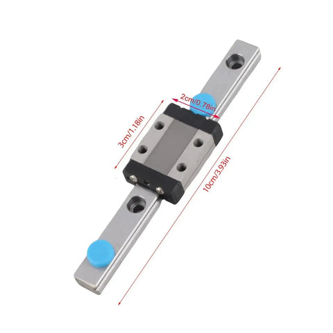 Miniature 9mm Width Linear Rail Guide Kit With Ball Retainer, compact and precise 100mm metallic slide rail for small equipment.
