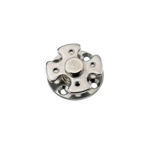 Stainless steel 360-degree disc-damping shaft hinge with concealed adjustable torque, front view