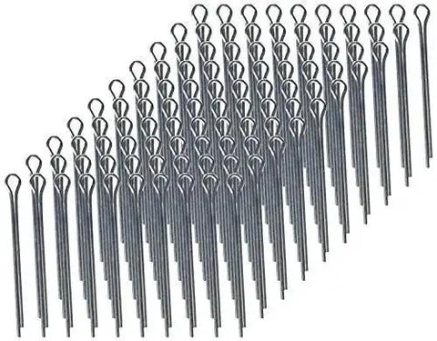 3/16 X 3 Inch Cotter Pin Extended Prong Zinc Finish 100 Pack For DIY Metalwork, Easy Insertion With Pliers, Bulbous Head Prevents Slippage