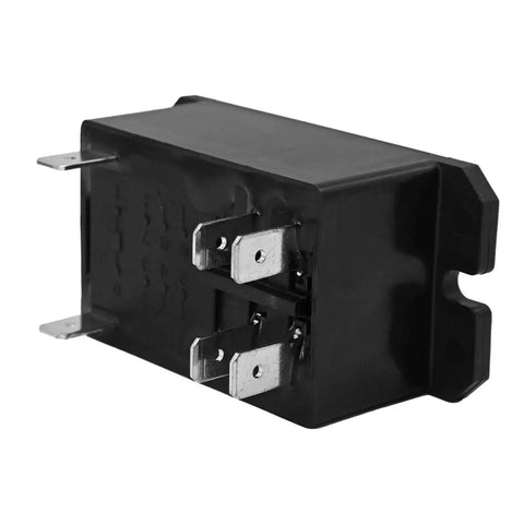 Heavy Duty Pro Grade 30 Amp 24 Volt AC General Purpose Relay With DPST NO Contacts, black panel mount, side view