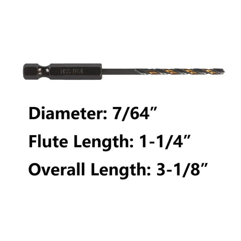 10 Pcs 7 64th Inch Impact Hex Drill Bit Set With Quick Change Driver HSS Black Gold Bits For Copper Aluminum Zinc Alloy Wood Plastic