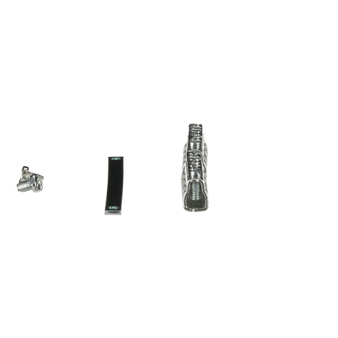Components of 14-hole equipment ground kit with lug terminal bar for load centers, PowerMark Plus compatible grounding bus