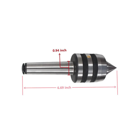 MT3 Live Tailstock Center for High Speed CNC Turning Medium Duty 60 Degree Point 3MT Taper 4000 RPM Max Hardened Steel