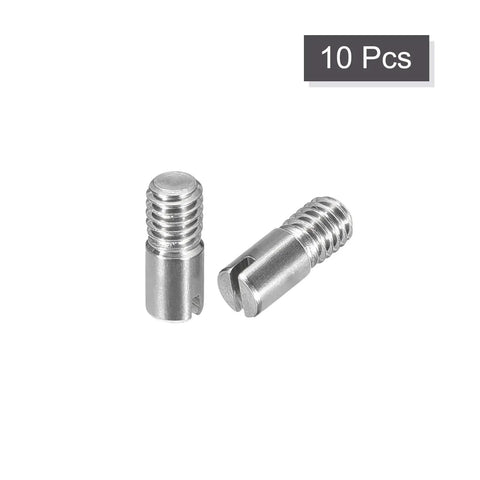 M4 x 10mm Slotted Cylindrical Dowel Pin in 304 Stainless Steel External Thread Locating Pin for Furniture and Cabinets, 10 Piece Set