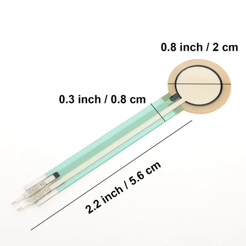 FSR402 round force sensing resistor disk with two flex leads, 20 mm diameter, for Arduino DIY projects