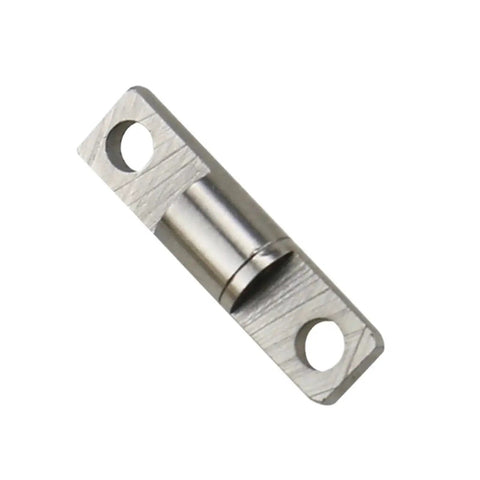 Overlay cabinet concealed hinge plate, stainless steel, two mounting holes, center pivot barrel
