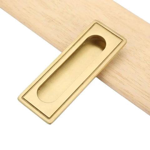 Recessed Brass Cabinet Handle For Kitchen Cabinets Cupboards Wardrobes And Drawers Hidden Flush Mount Pull With Polished Finish