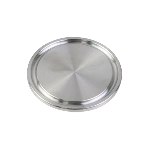 Stainless steel tri-clamp sanitary end cap for 1.5 in (38 mm) tube OD.