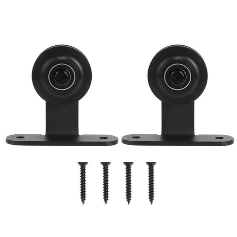 Heavy Duty Sliding Door Hardware Kit With Carbon Steel Hanging Rail Wheel And High Strength Screws For Barn Doors Indoor Outdoor Installation