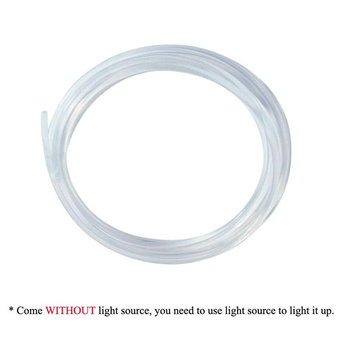 AKEPO PMMA side-glow fiber optic cable, 0.06in/1.5mm, 16.4ft (5m), transparent lighting tubing.