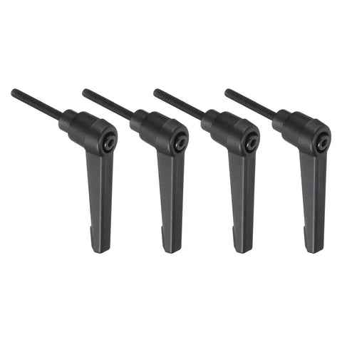 Lever Adjustable Handles M4 32mm Metric Thread Level Clamping Handle Set With Nuts And Washers 4Pcs Black Rotating Screw Handles
