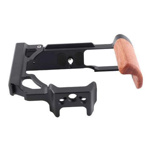 Wood Handle Camera Cage For ZFC Aluminum Alloy Metal Cage With One Quarter Inch And Three Eighths Inch Screw Holes Cold Shoe Mount
