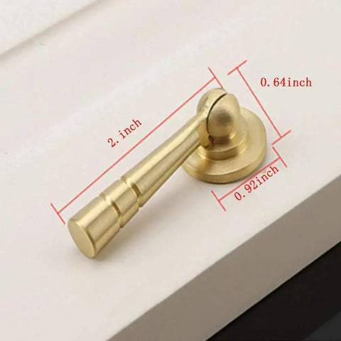 Two Pieces Brass Tear Drop Cabinet Knob Pulls Pendant Antique Style Gold Hardware For Cabinets Drawers Dressers And Furniture With 2 By 0.64 Inches Length And 0.92 Inch Diameter Gasket, show the size guidelines on a white background