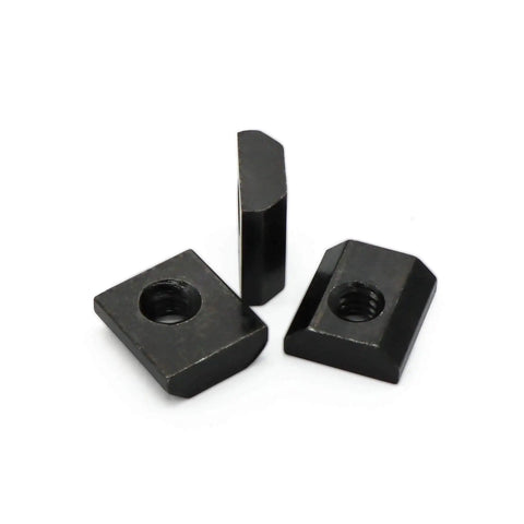 Economy Slide In T Nuts 1/4-20 for T Slot Track fits 15 series or 1.5 inch aluminum extrusion, black, durable iron and galvanized finish