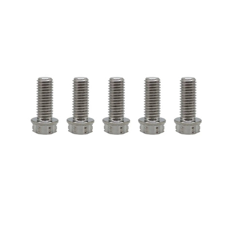Titanium Motorcycle Bolts Set M6x1.0 Torx Hex Head Titanium Flange Bolts Dual Drive Lightweight Yet Ultra Strong Rustproof Heat Resistant Deformation Resistant Pack Of 5