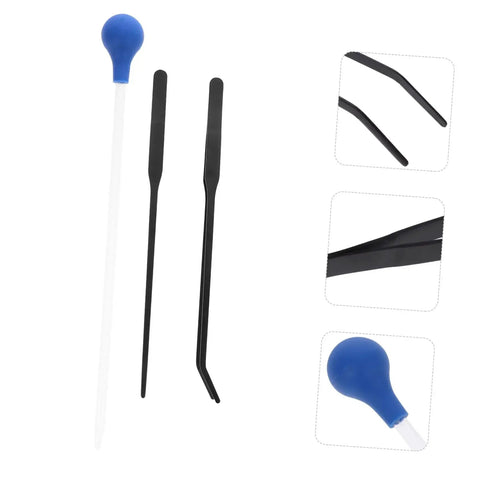 Long Handle Stainless Steel Feeder Tweezers For Deep Water Feeding And Aquarium Plant Care, Pro Grade Pipette Dropper And Water Cleaner Tool Set