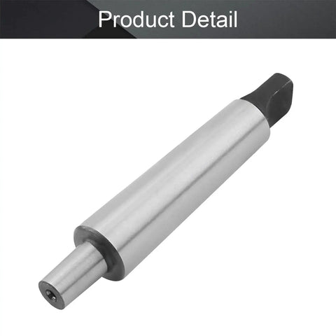 Side view of Othmro MT-2 Morse taper drill chuck arbor adapter; steel sleeve with 3 mm bore and tang end.