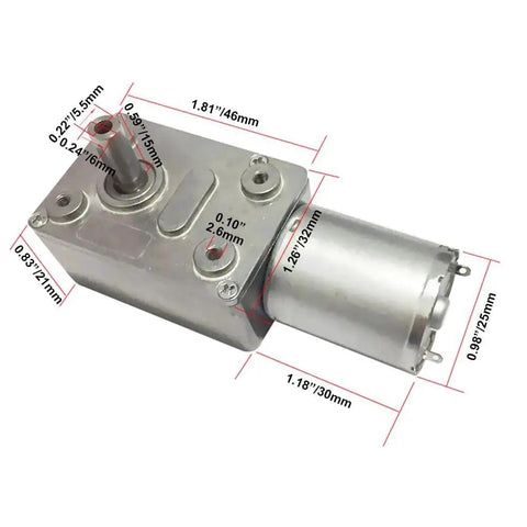 JGY-370 12V 10rpm DC Worm Gear Motor With All Metal Gears High Torque Durable Mini Geared Motor Self Locking For DIY Projects